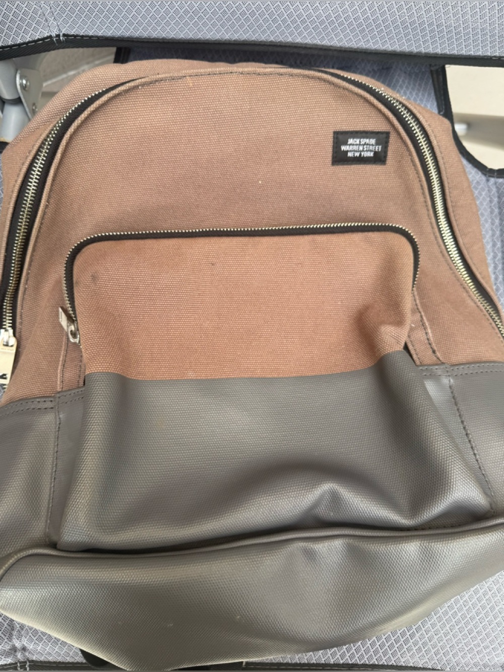 Jack Spade Warren Street NY Canvas Backpack w/ Leather Trim